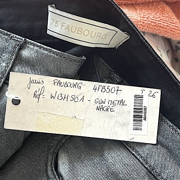 75 Fauburg Jean Dark Gun metal denim jeans Nwt - Picture 10 of 10